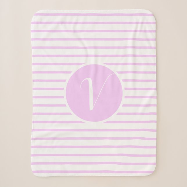 Cobertor Sherpa Banheta na moda cor-de-rosa V Monograma (Frente)