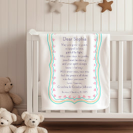 Cobertor Sherpa Baptism Gift Prayer Grandparents Blanket Sherpa