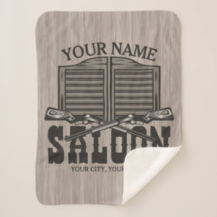 Cobertor Sherpa Bar de Velho Salão de Armas Personalizadas do West