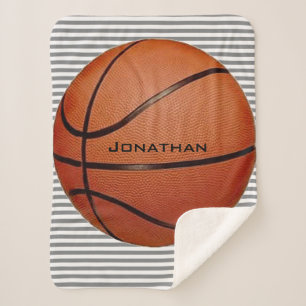 Cobertor Sherpa Basquete em Stripes Design Sherpa Blanket