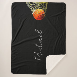 Cobertor Sherpa Basquete Eu Amo Seu Nome