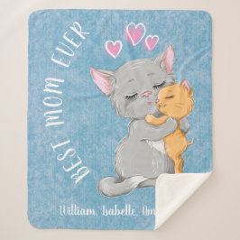 Cobertor Sherpa Bast Mãe presente de aniversário corações cor-de-r