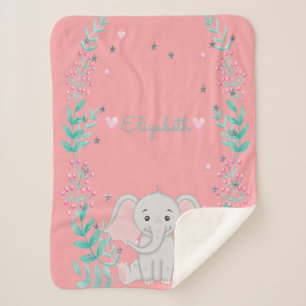 Cobertor Sherpa Bebê Elefante Fofo