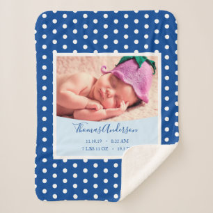 Cobertor Sherpa Bebê recém-nascido com estatísticas de nascimento