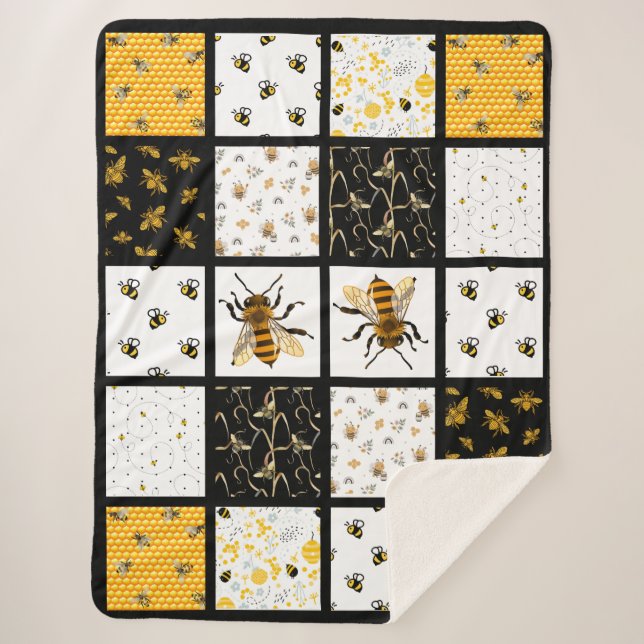 Cobertor Sherpa Bee Quilt (Frente)