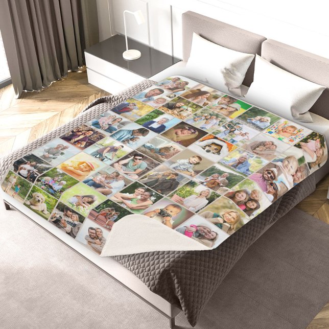 Cobertor Sherpa Beige de Colagem de Grade de 48 Fotos Múltiplas (Criador carregado)