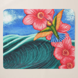 Cobertor Sherpa Beija-flor Oceano
