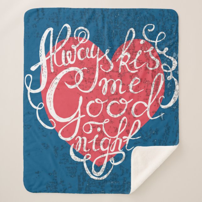 Cobertor Sherpa Beije-me sempre Goodnight (Frente)