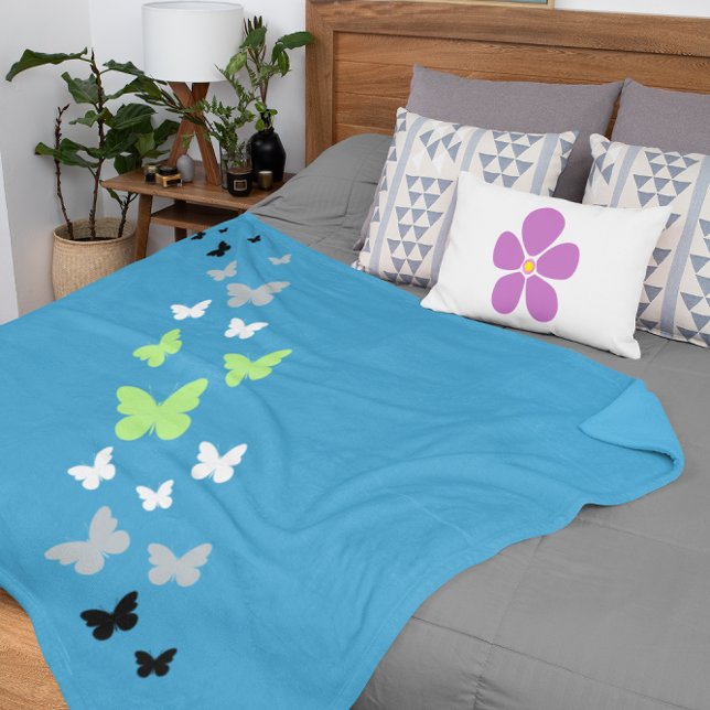 Cobertor Sherpa Bela Borboleta Agender Pride (Criador carregado)