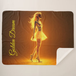 Cobertor Sherpa Beleza Shimmering na arte de vestimenta de ouro na