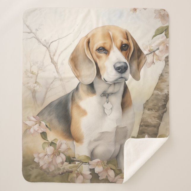 Cobertor Sherpa Belo Beagle (Frente)