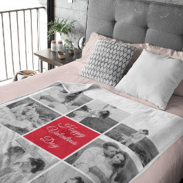 Cobertor Sherpa Belo Casal Collage Foto e Feliz Dia dos Namorados