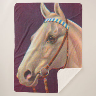 Cobertor Sherpa belo cavalo branco