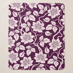 Cobertor Sherpa Belo Fundo Floral