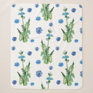 Cobertor Sherpa Belo padrão de flores de aquarela