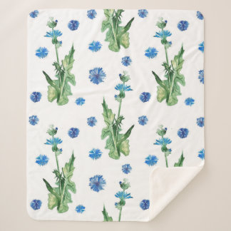 Cobertor Sherpa Belo padrão de flores de aquarela