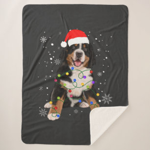 Cobertor Sherpa Bernese Mountain Dog Ilumina Fama de Natal