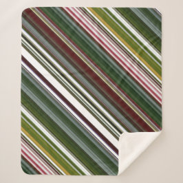 Cobertor Sherpa Berry Bush Green e Red Stripe