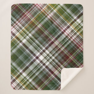 Cobertor Sherpa Berry Bush Green e Red Xadrez