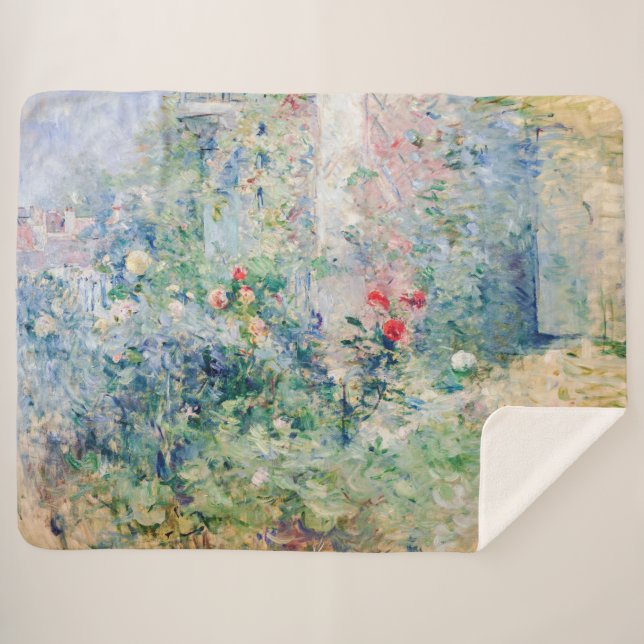 Cobertor Sherpa Berthe Morisot - O Jardim de Bougal (Frente (Horizontal))