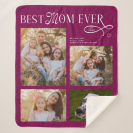 Cobertor Sherpa Best Mom Ever 4 Photos Heart Mothers Day Gifts