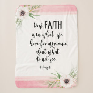 Cobertor Sherpa Bíblia verso Rustic Pink e White floral
