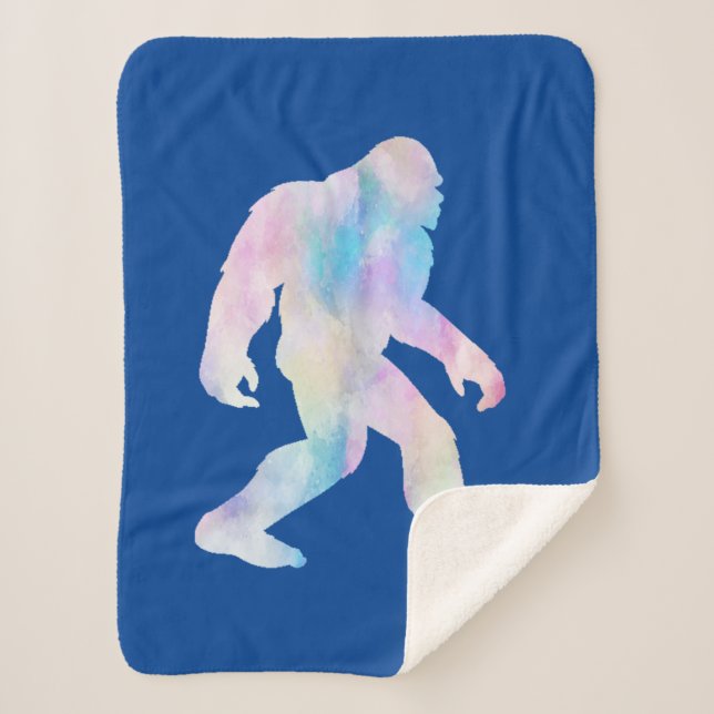 Cobertor Sherpa Bigfoot de Aquarela (Frente)