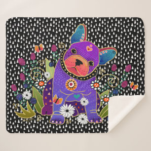 Cobertor Sherpa BINDI FRENCH BULLDOG sherpa blanket 3 tamanhos