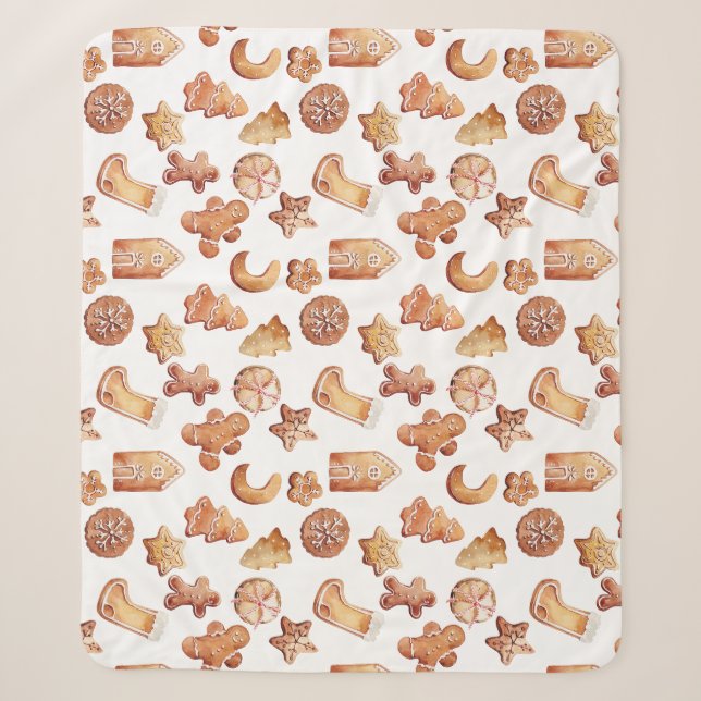 Cobertor Sherpa Biscoitos de Natal (Frente)
