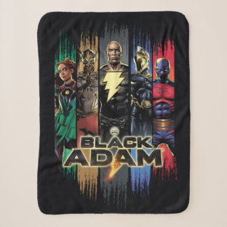 Cobertor Sherpa Black Adam Characters In Stripes Graphic