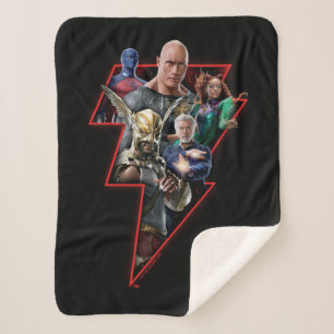 Cobertor Sherpa Black Adam Group Lightning Graphic