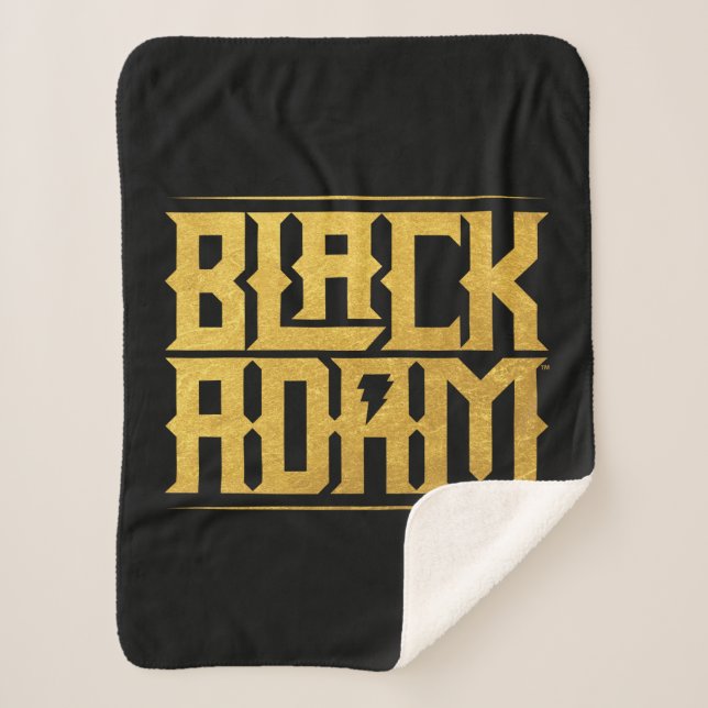 Cobertor Sherpa Black Adam Stacked Name Graphic (Frente)