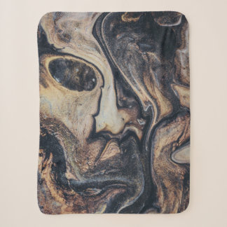 Cobertor Sherpa Black, brown, and gray abstract painting