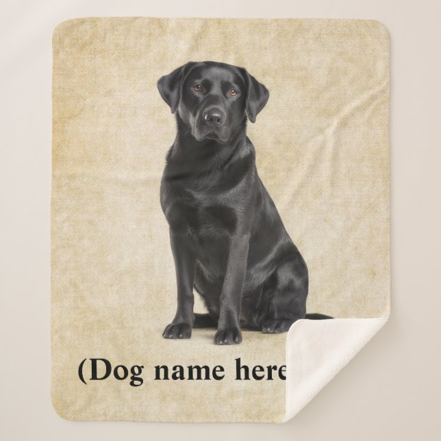 Cobertor Sherpa Black Lab Dad Personalized Dog Blanket (Frente)