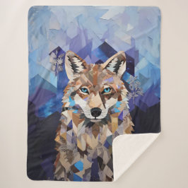 Cobertor Sherpa Blanket de Montanha Geométrica do Wolf