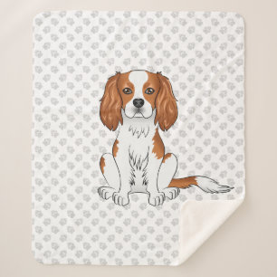 Cobertor Sherpa Blenheim Cavalier King Charles Spaniel & Paws
