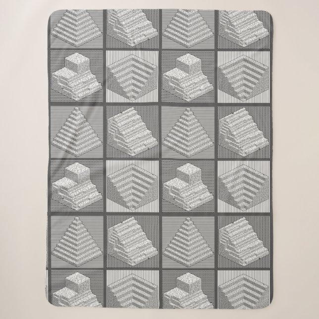 Cobertor Sherpa Blocks Maze Quebra-cabeça Sherpa Blanket (Frente)