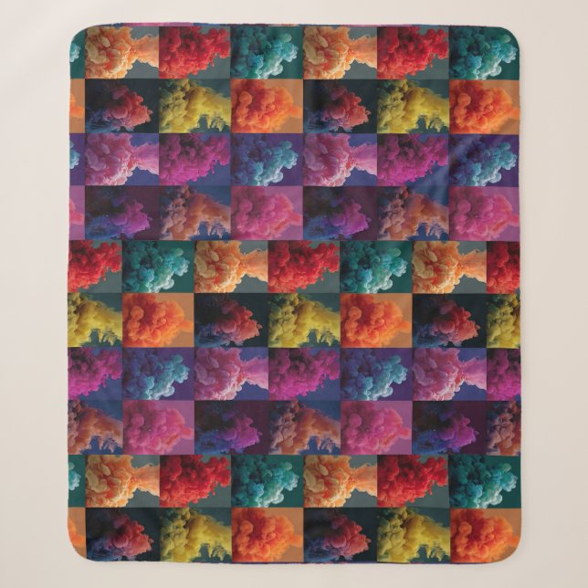 Cobertor Sherpa blocos de cores fortes (Frente)