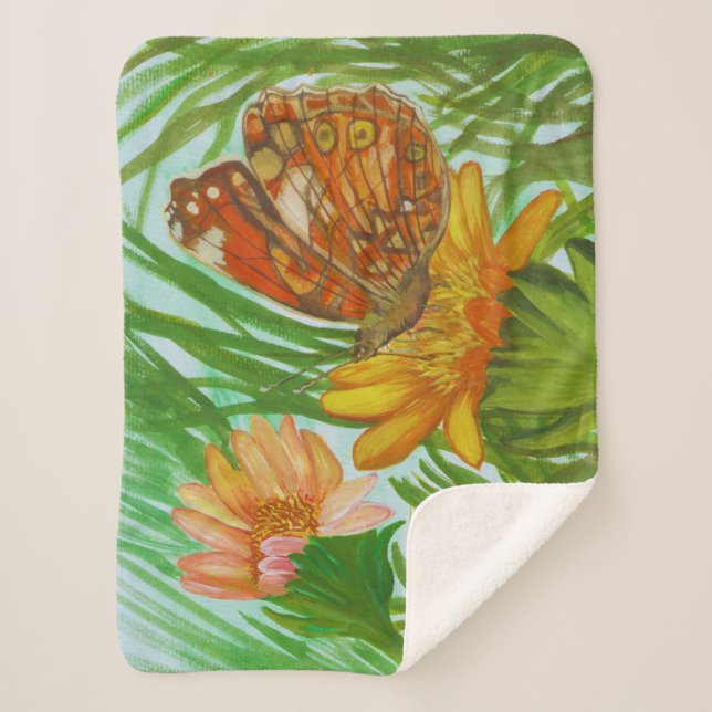 Cobertor Sherpa Blooming flower garden (Frente)