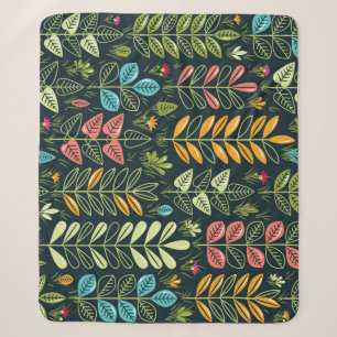 Cobertor Sherpa Blooms Eternos: Elegância Floral Desenhada À Mão