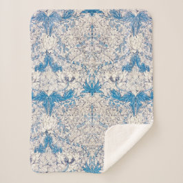 Cobertor Sherpa Blue Honeysuckle (por William Morris)