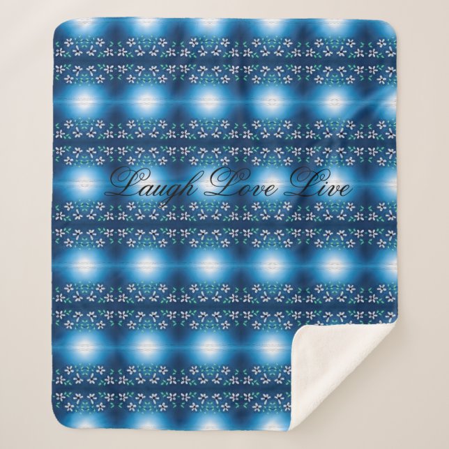 Cobertor Sherpa Blue Laugh Love Live Fllowed Blanket (Frente)