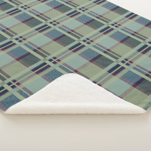 Cobertor Sherpa Blue Scottish Lady Tartan