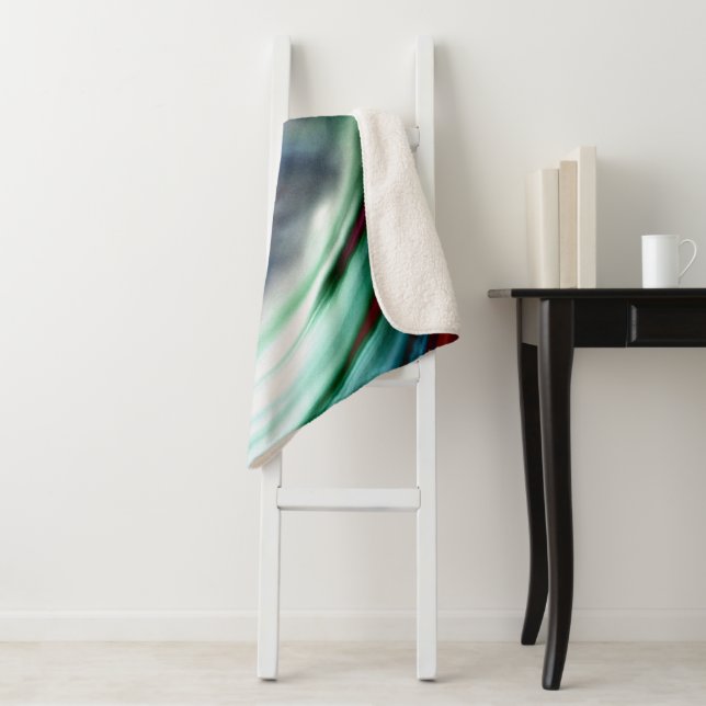 Cobertor Sherpa Blue Valley Whirlwind Rainbow (In Situ)