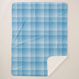 Cobertor Sherpa Blue White Checker Abstract Pattern