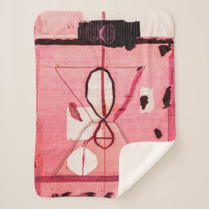 Cobertor Sherpa Blush Kilim: Arte do Patrimônio Marroquino Rosa