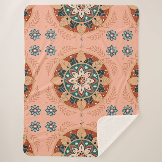 Cobertor Sherpa Bohemian Mandala (Frente)