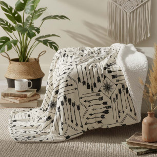 Cobertor Sherpa Boho Arrows e Sun V12 ID748