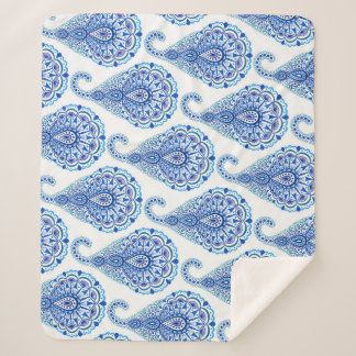 Cobertor Sherpa Boho Chic Paisley Seamless Oriental