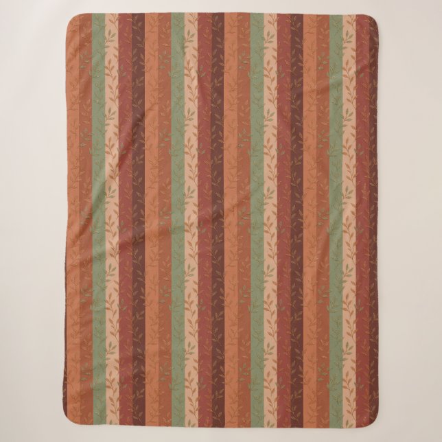 Cobertor Sherpa Boho Leaf Pattern Rustic Home Decor (Frente)